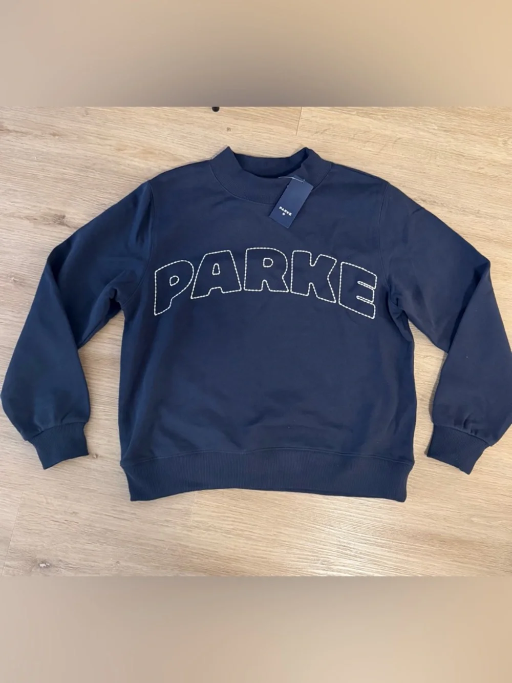 NWT Target x Parke Women’s Navy Sweatshirt with Embroidered Logo - Picture 1 of 4
